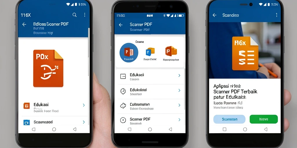 Antarmuka aplikasi Scanner PDF 116X yang menyenangkan dan mudah digunakan.
