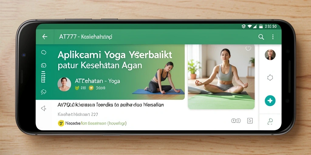 Tampilan antarmuka pengguna AT777 yang menarik dan fungsional untuk latihan Yoga.