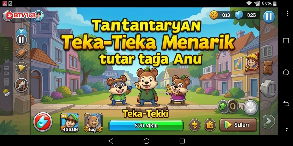 Antarmuka utama game Teka-Teki BTV168 yang menarik dan interaktif.