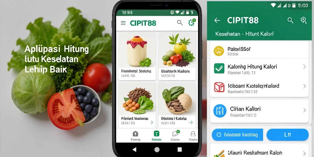 Tampilan antarmuka aplikasi Hitung Kalori CIPIT88 yang intuitif dan informatif.