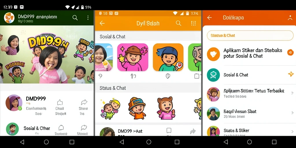 Tampilan antarmuka DMD999 yang sederhana dan menarik untuk stiker.