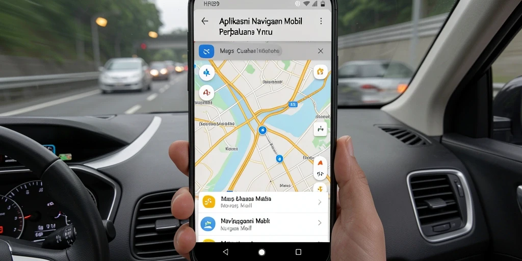 Antarmuka utama HR89 yang intuitif untuk navigasi mobil.