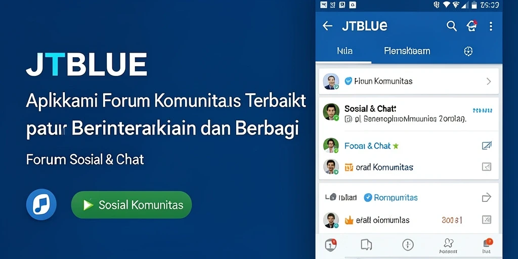 Antarmuka JTBLUE yang menarik dan fungsional untuk komunitas.