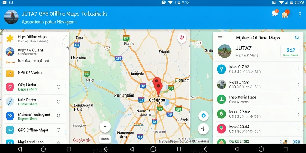 Antarmuka JUTA7 yang memudahkan navigasi GPS Offline.