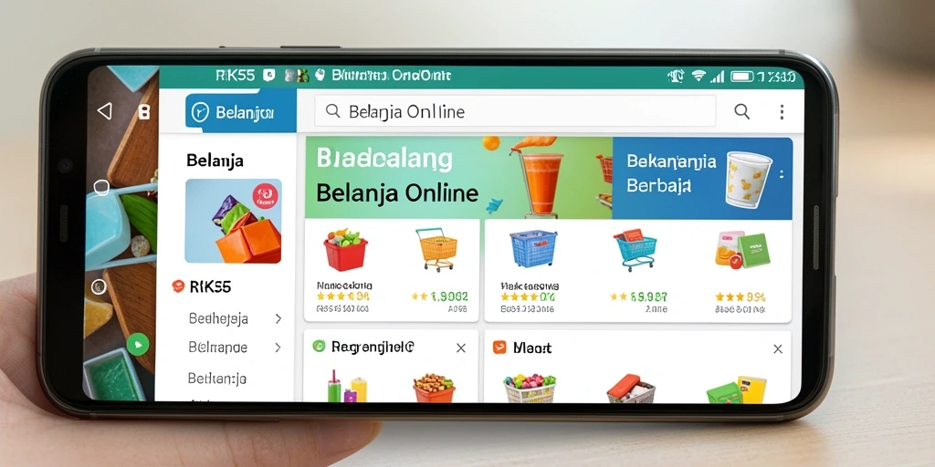 Tampilan antarmuka RK55 yang modern dan intuitif untuk Belanja Online.