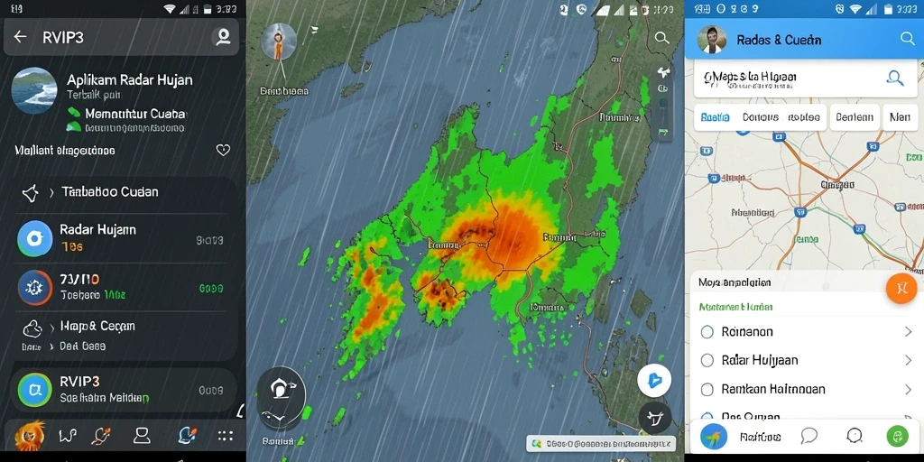 Antarmuka aplikasi RVIP3 menampilkan radar hujan terkini dengan jelas.