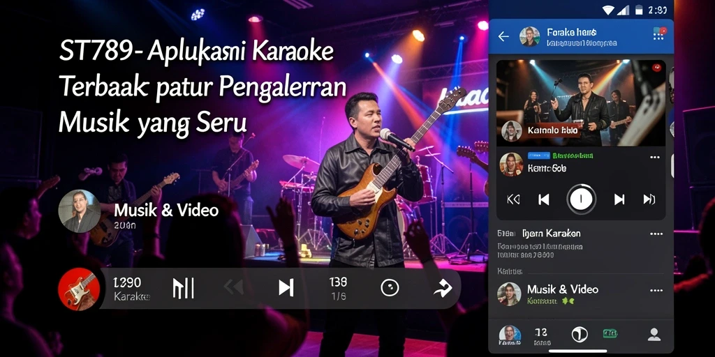 Antarmuka aplikasi ST789 yang menarik dan intuitif untuk karaoke.