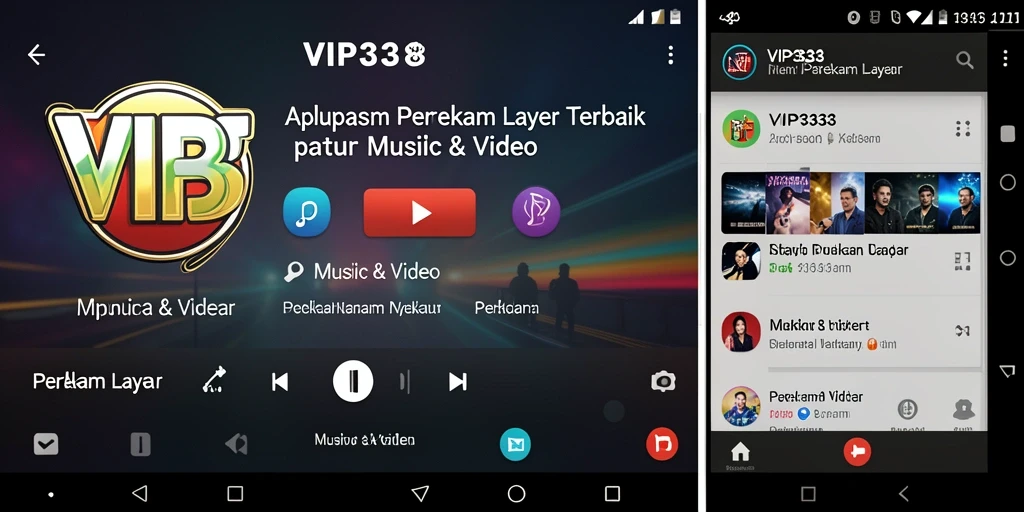 Antarmuka VIP333 yang sederhana dan fungsional untuk perekaman layar.
